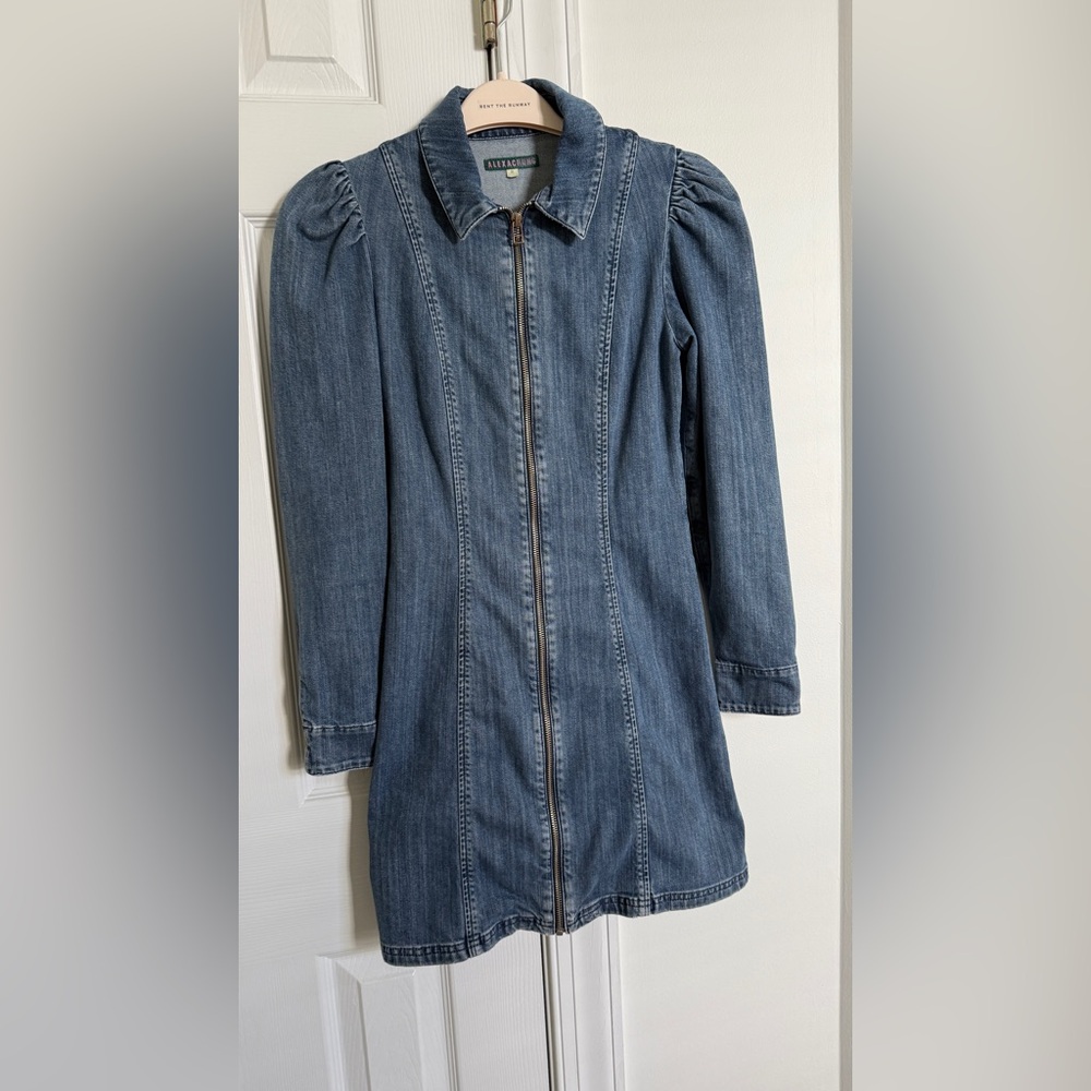 Alexa Chung Denim Long Sleeve Mini Dress